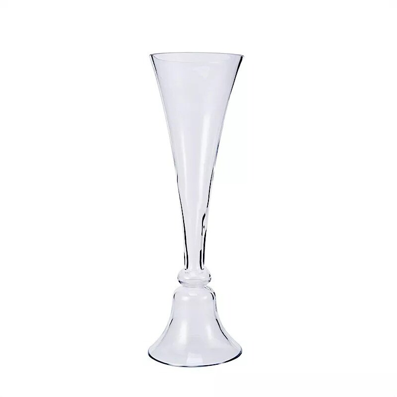 2 Clear 24" tall Reversible Trumpet Glass Vases Wedding Party Home Centerpieces