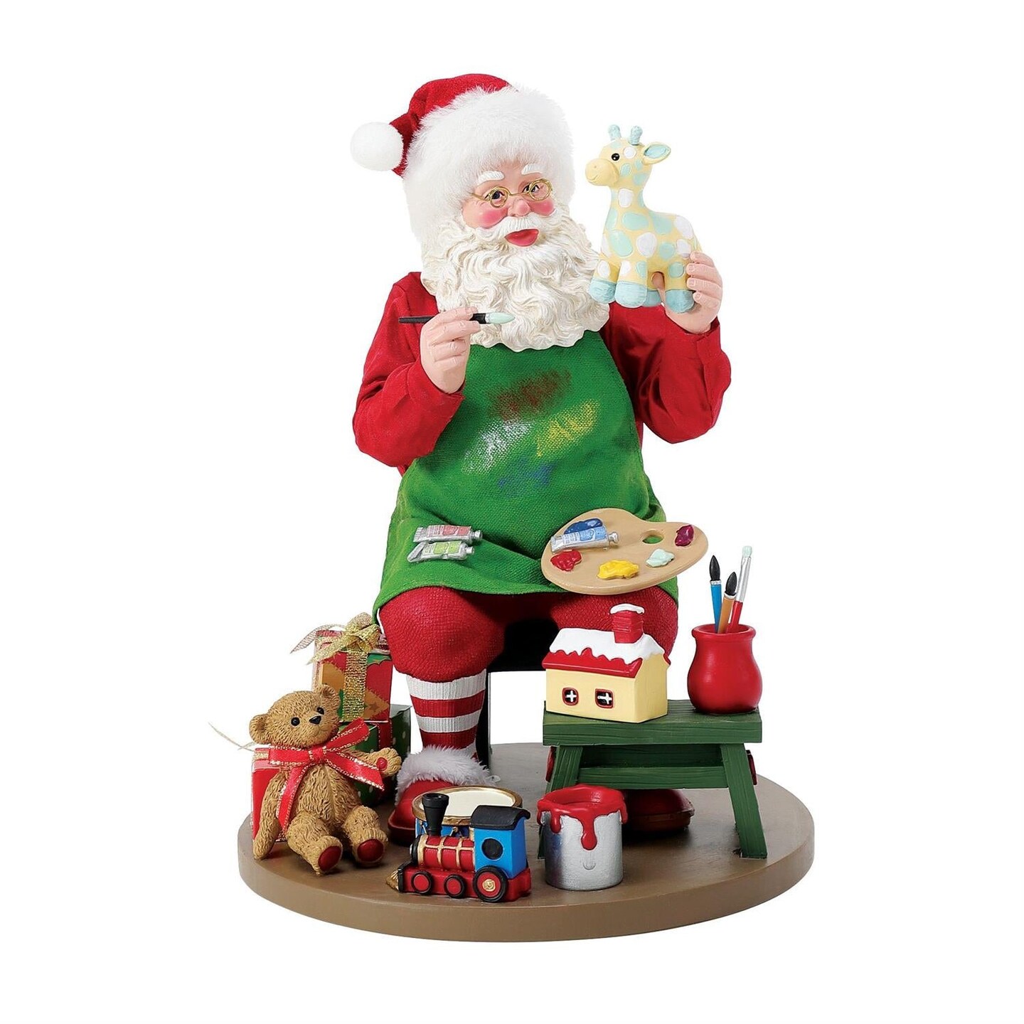9&#x22; Santa Hand Painting Toys Figurine &#x2013; Charming Christmas Decoration
