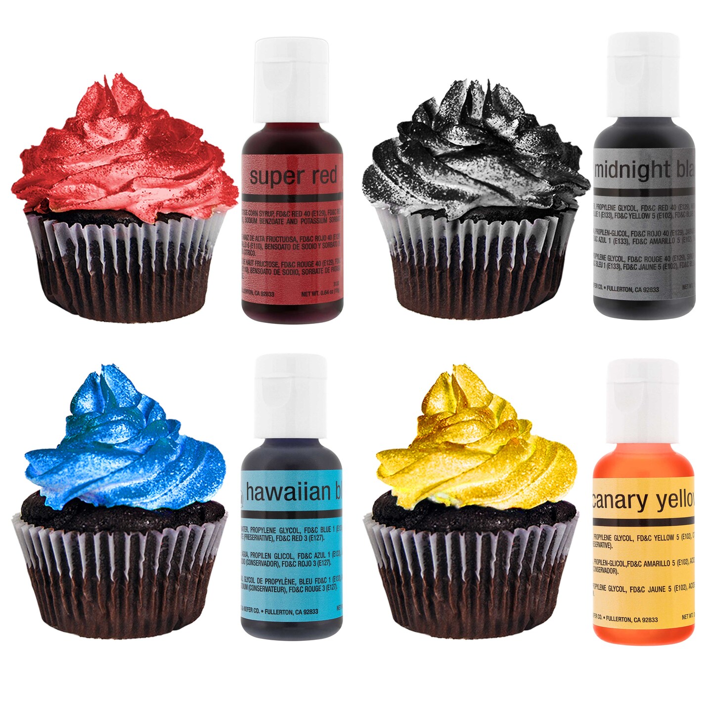 Cake Decorating 3 Airbrush Kit with G22, S68, E91 Airbrushes, Quiet High Performance Compact Airbrush Compressor, 2 Hoses &#x26; 12 Color Food Coloring Set