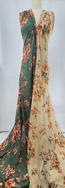 Yoryu Chiffon 57/58" Wide 1 Yard Neutral Lightweight Sheer Polyester Fabric