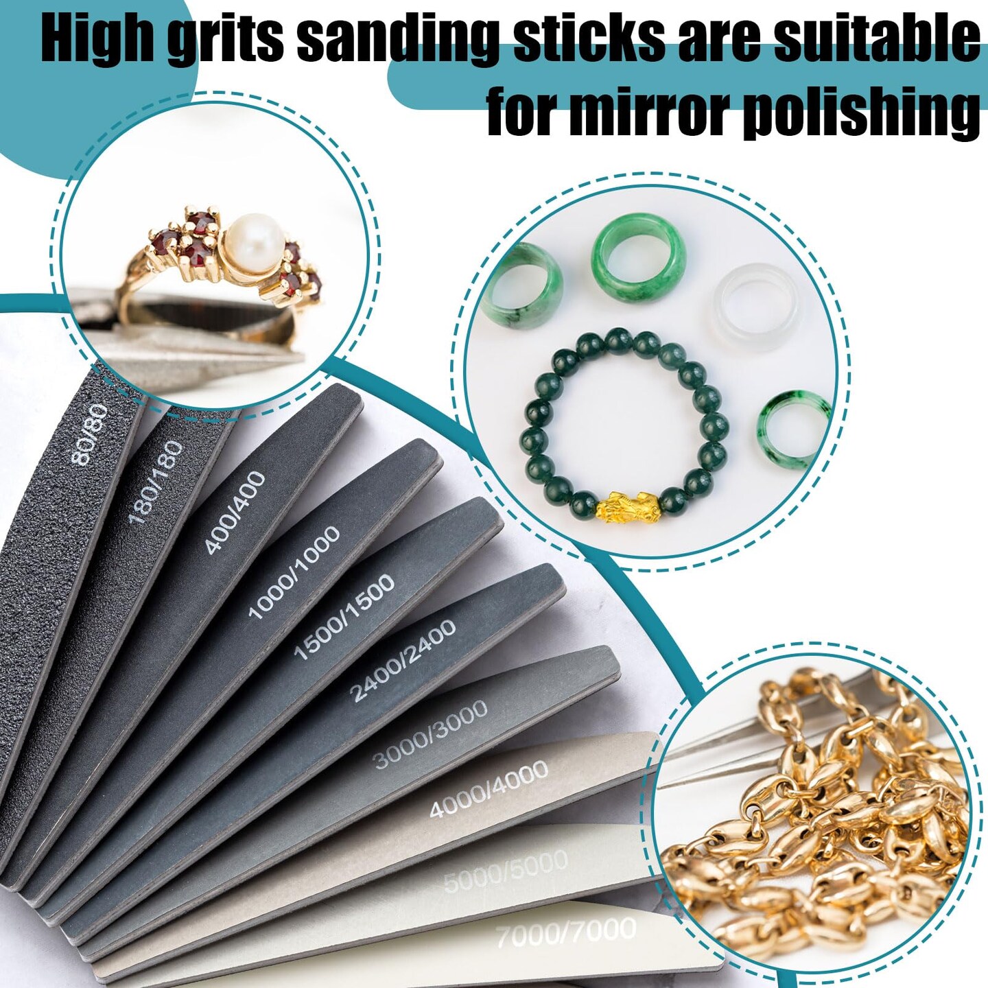 Honoson 20 Pcs Sanding Sticks for Plastic Models Polishing Sticks Assorted Metal and Wood Sanding Tools Accessory for Model Craft Amateur Beginner(Low Grits Rating,Moon Style)