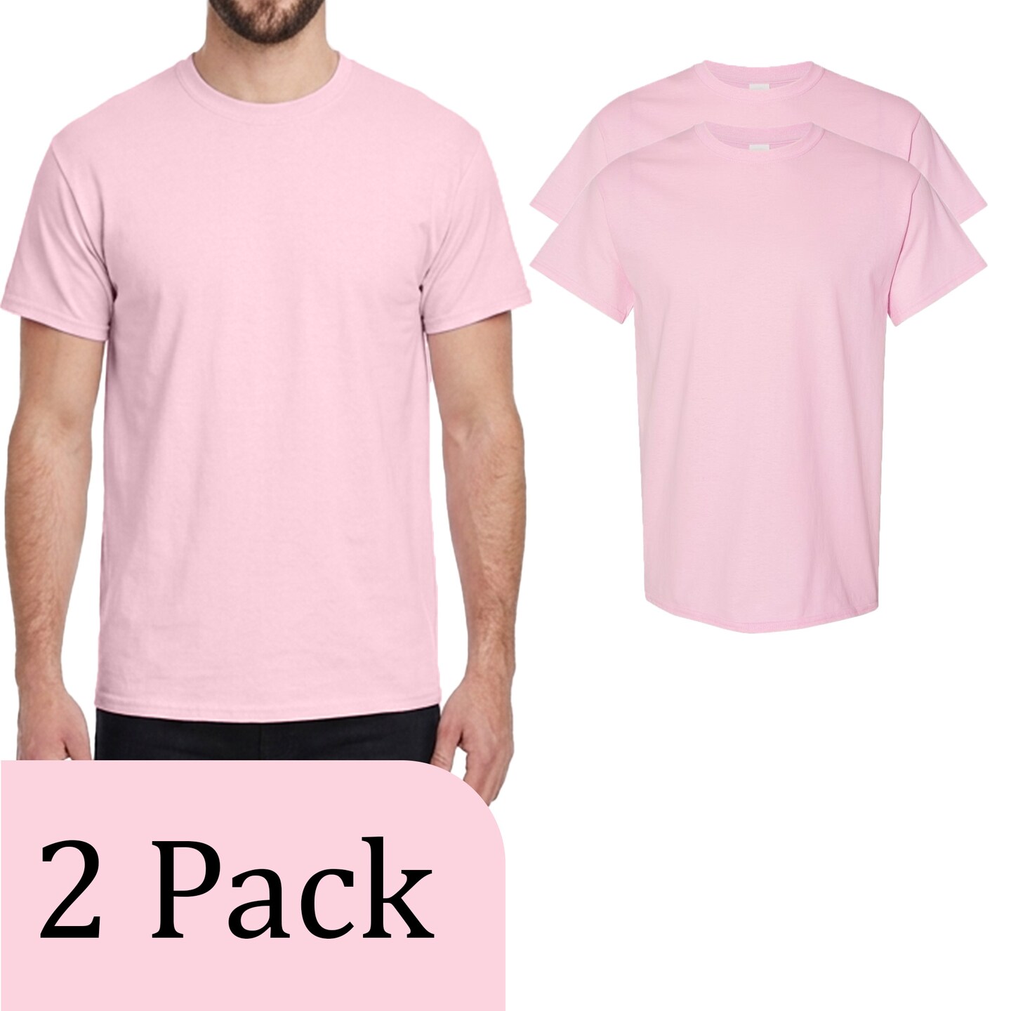 Gildan Light Pink Cotton T-Shirt Craft Bundle for DIY Design, HTV Vinyl, Cricut & Printing (S–5XL)