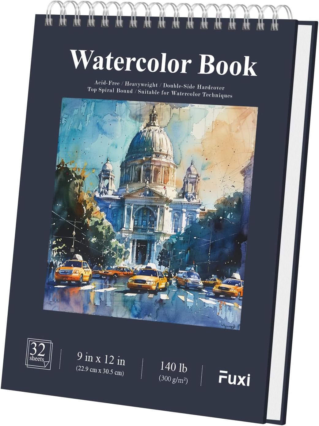 Watercolor Paper Pad 9x12 140lb Cold Press Sketchbook 32 Sheets 64 Pages
