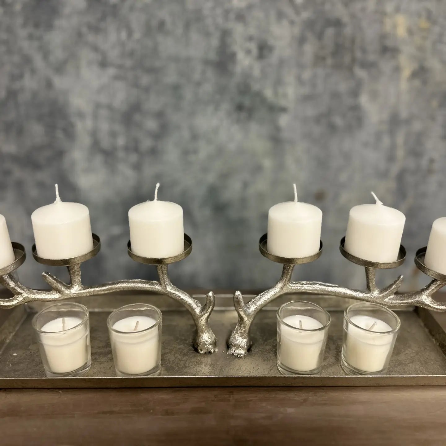Decorative Iron Branch Candle Holder Long Centerpiece for Home Table Decor