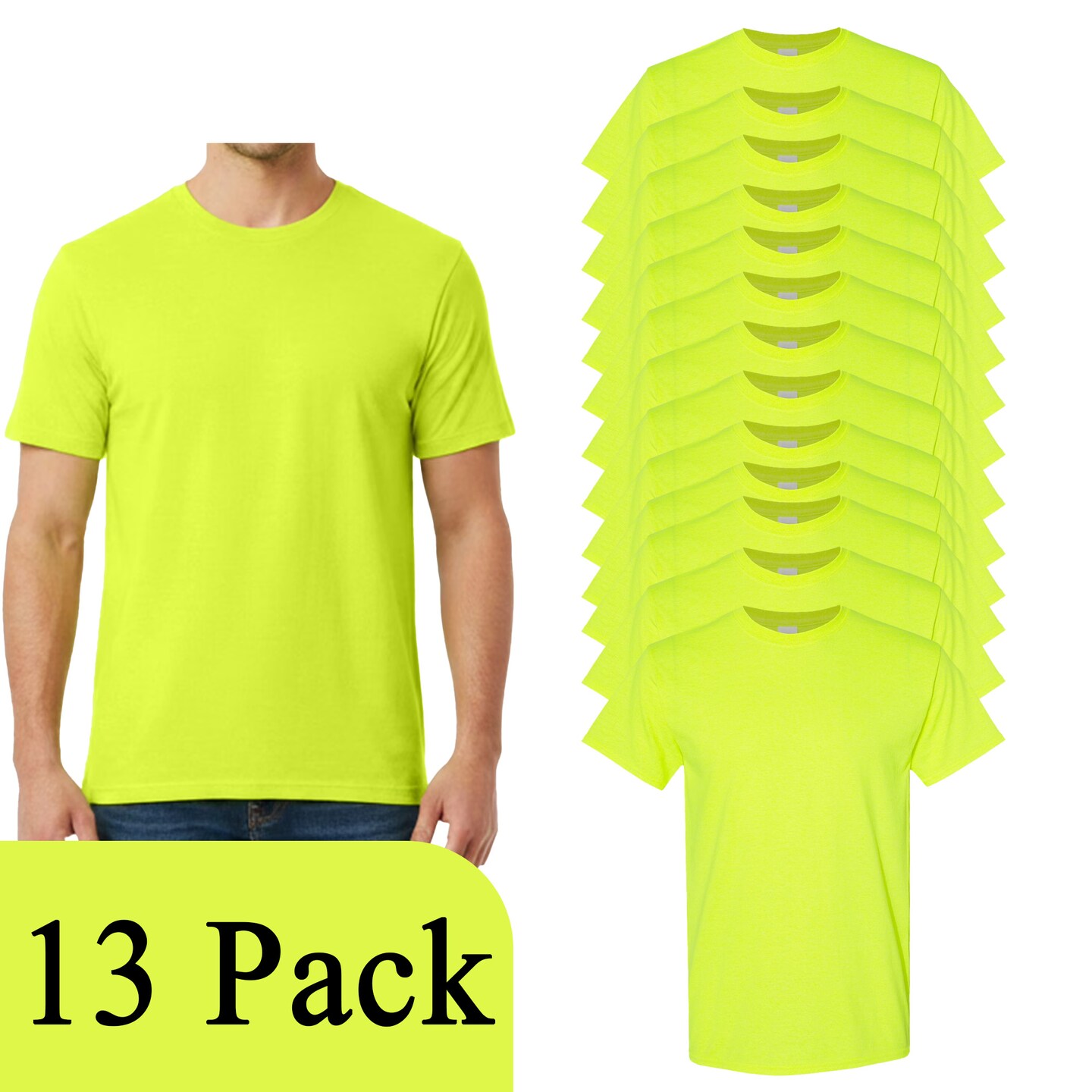 Gildan Adult's Heavy Cotton T-Shirt - 5000, Hi Vis Safety Green Crafts Shirt