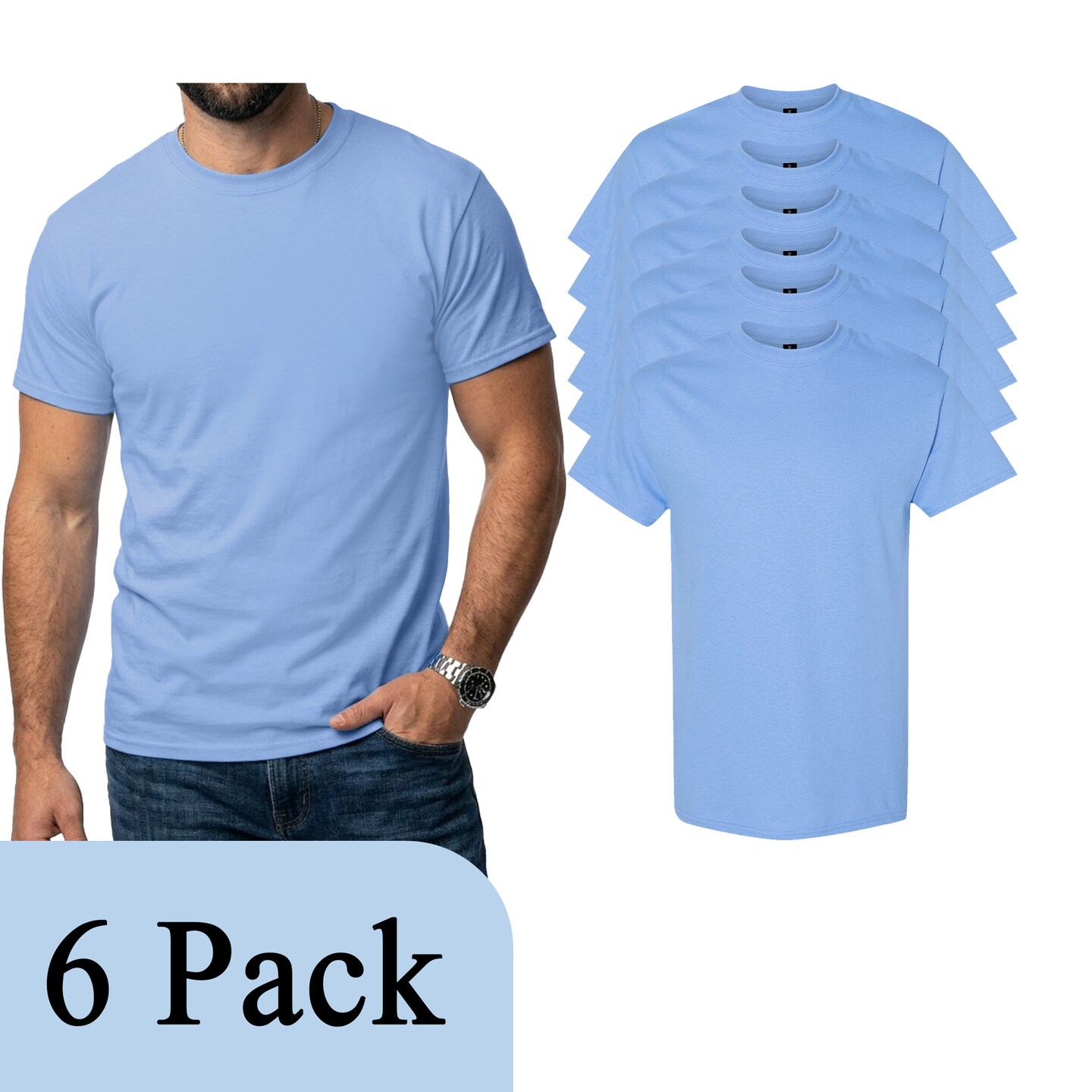 Adult's Craft & DIY T-Shirt Value Pack, Gildan Heavy Cotton Carolina Blue T-Shirt