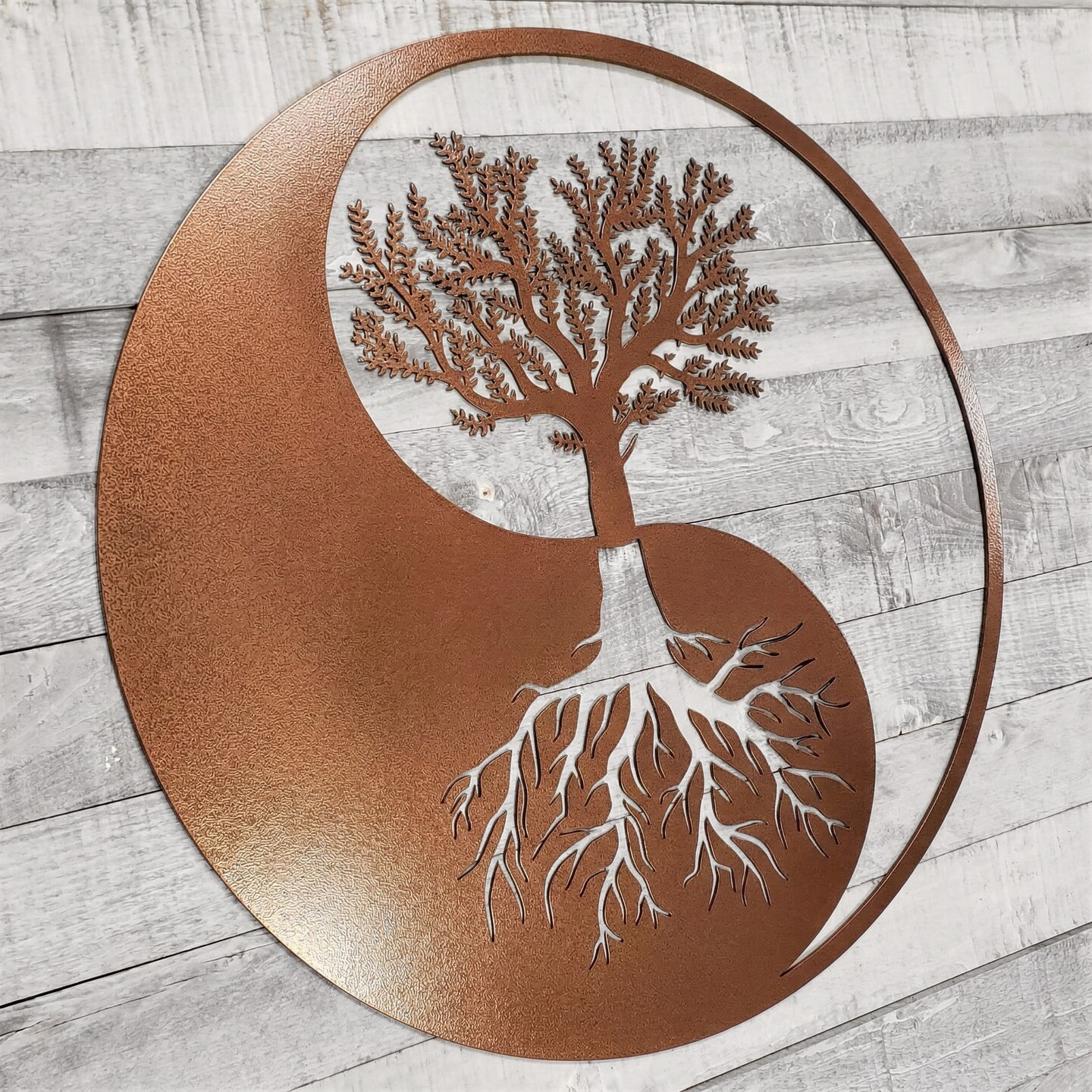 Yin Yang Tree Metal Wall Art | Zen Garden Home Decor | MakerPlace