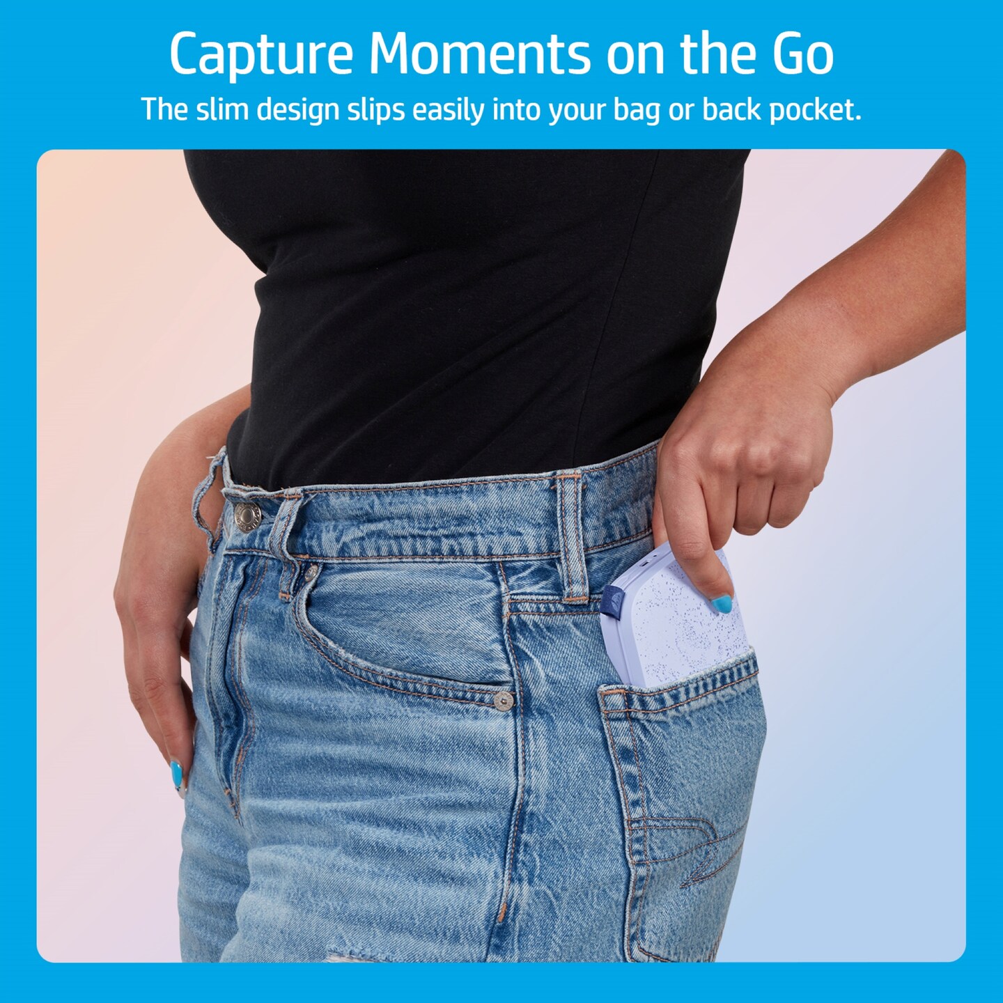 HP Sprocket Portable Printer, Zink Sticky Paper 2x3" Instant Photo Printer for iOS & Android Device