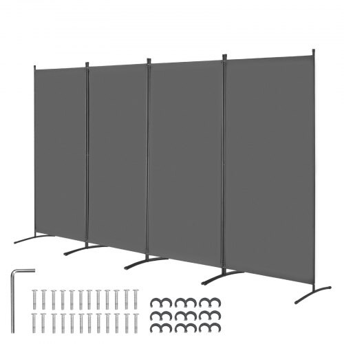 Oxford Fabric Iron Room Divider Screen Foldable Privacy Panels
