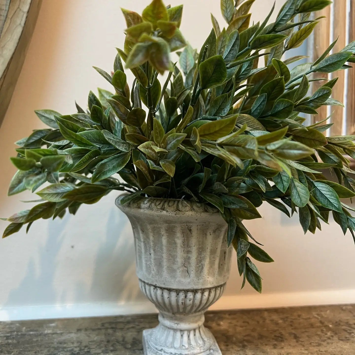 Decorative Cement Urn Planter Rustic Flower Pot for Patio Home Display