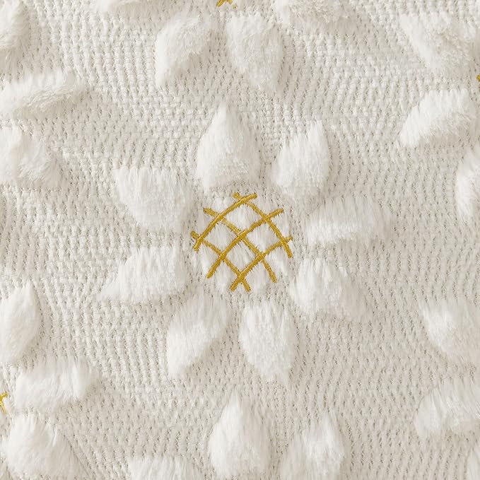 Spring Summer Pillow Covers 18x18 inch Set of 2 Farmhouse Decor Yellow Color Flower Heart Sunflower Soft Plush Faux Fur Jacquard Throw Pillows for Sofa Holiday Spring Home Decor PTK024C18
