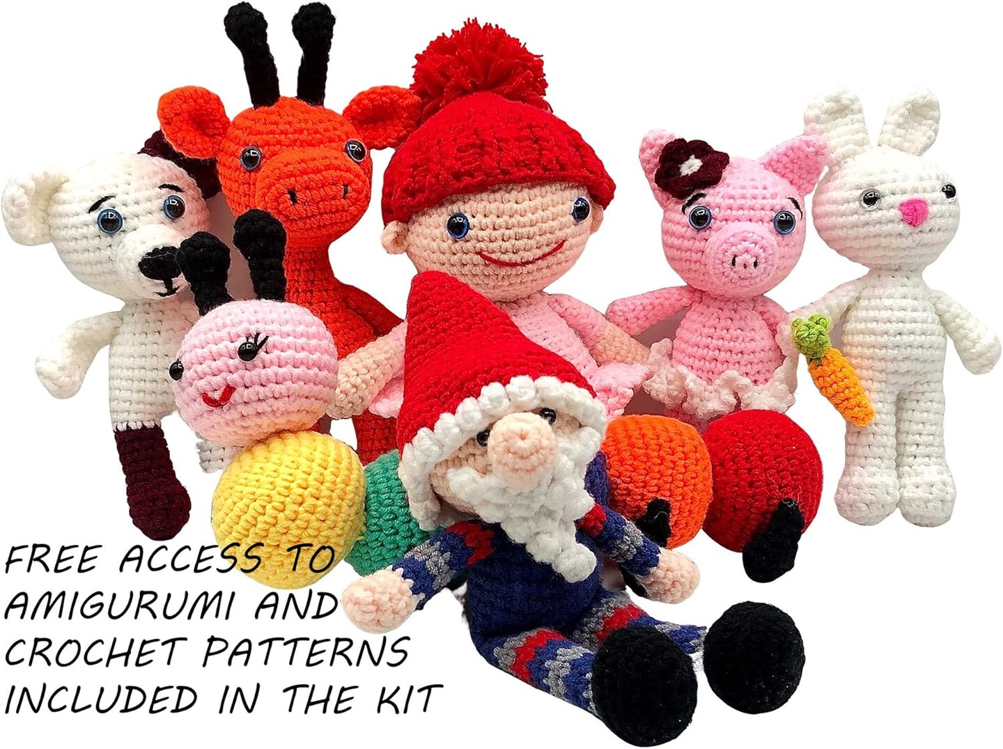 Crochet Yarn Kit – 24 Soft Cotton Yarn Skeins, 1500+ Yards, DK Weight for Crochet & Knitting – Amigurumi & Craft Starter Set with Free Patterns