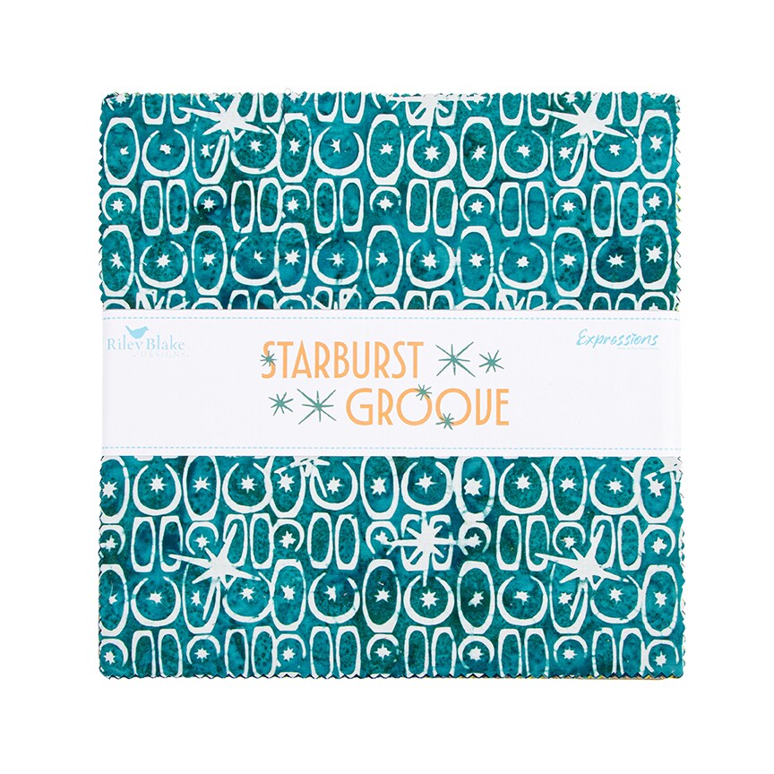 Expressions Batiks Starburst Groove 10" Square Pack (Layer Cake / 10" Stacker) by Riley Blake (10-23578-42)