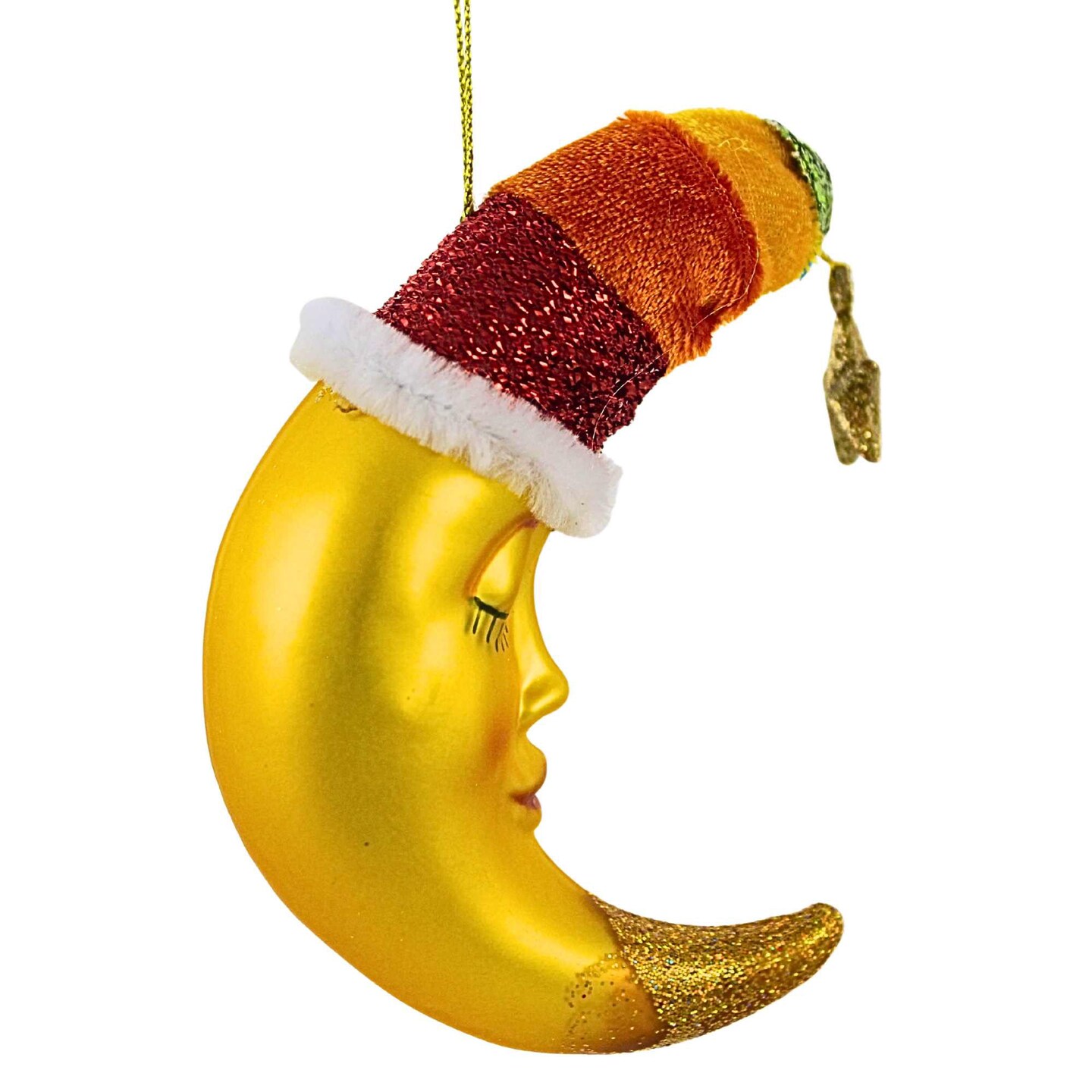 December Diamonds 4.5 Inch Rainbow Moon Ornament Christmas Tree Ornament , Christmas Decor Crescent Lgbtq