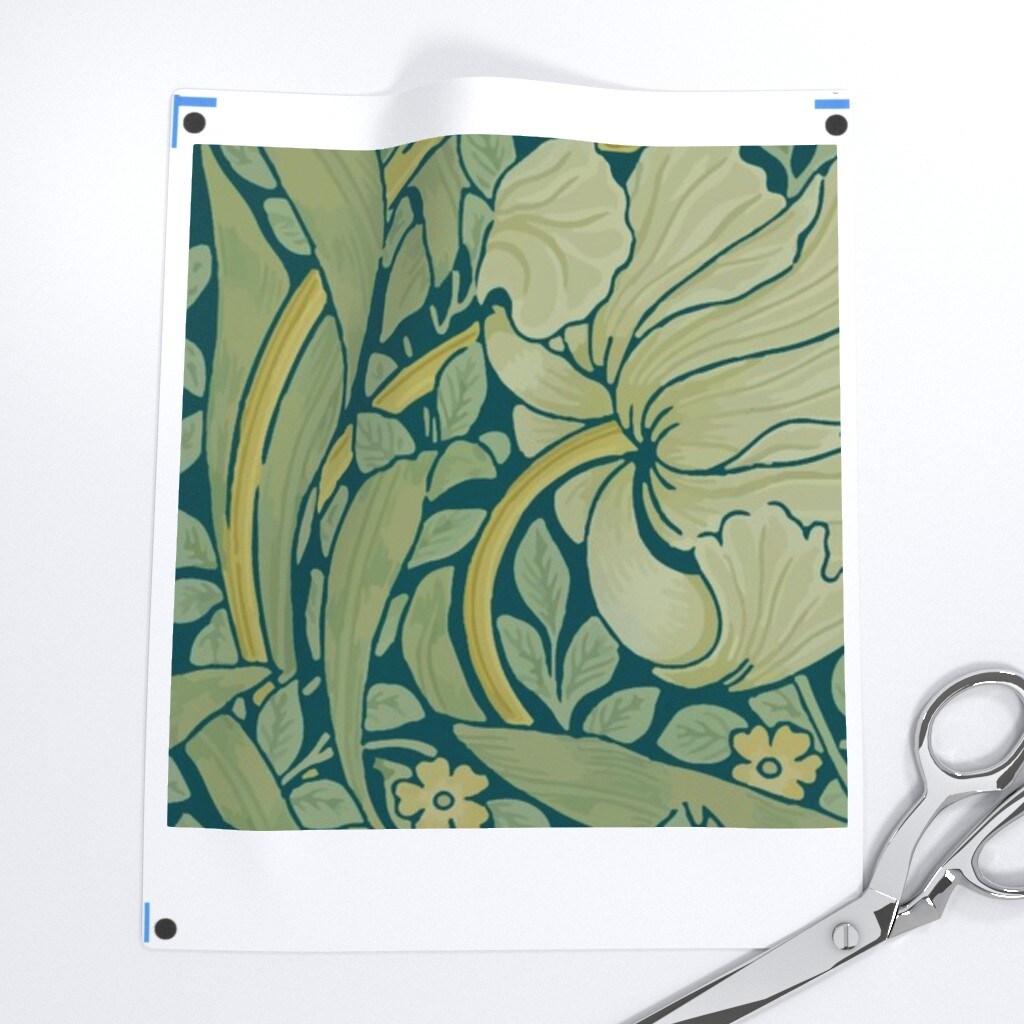 Victorian English William Morris Arts And Crafts Botanical Custom Pre-pasted Wallpaper by Spoonflower Pre-Pasted Wallpaper 2FT Wide