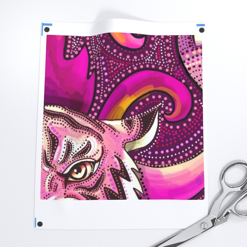 Pink Tigers Purple Orange Maximalist Xl Jungle Custom Pre-pasted Wallpaper by Spoonflower Pre-Pasted Wallpaper 2FT Wide