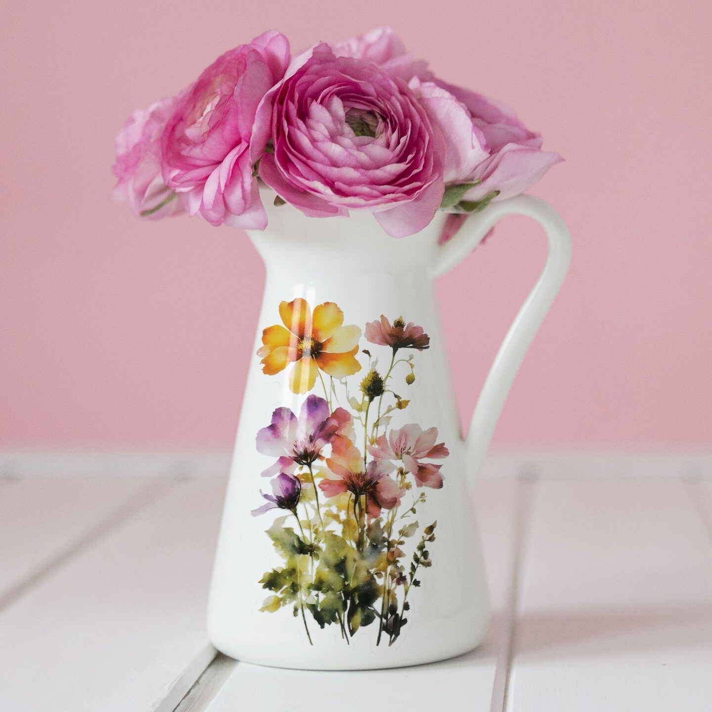 Wrapables PET Floral Daisy Stickers for Scrapbooking, Stationery, Journaling, Diary, Card Making, Water Bottles, Phones, Laptops (Set of 3)