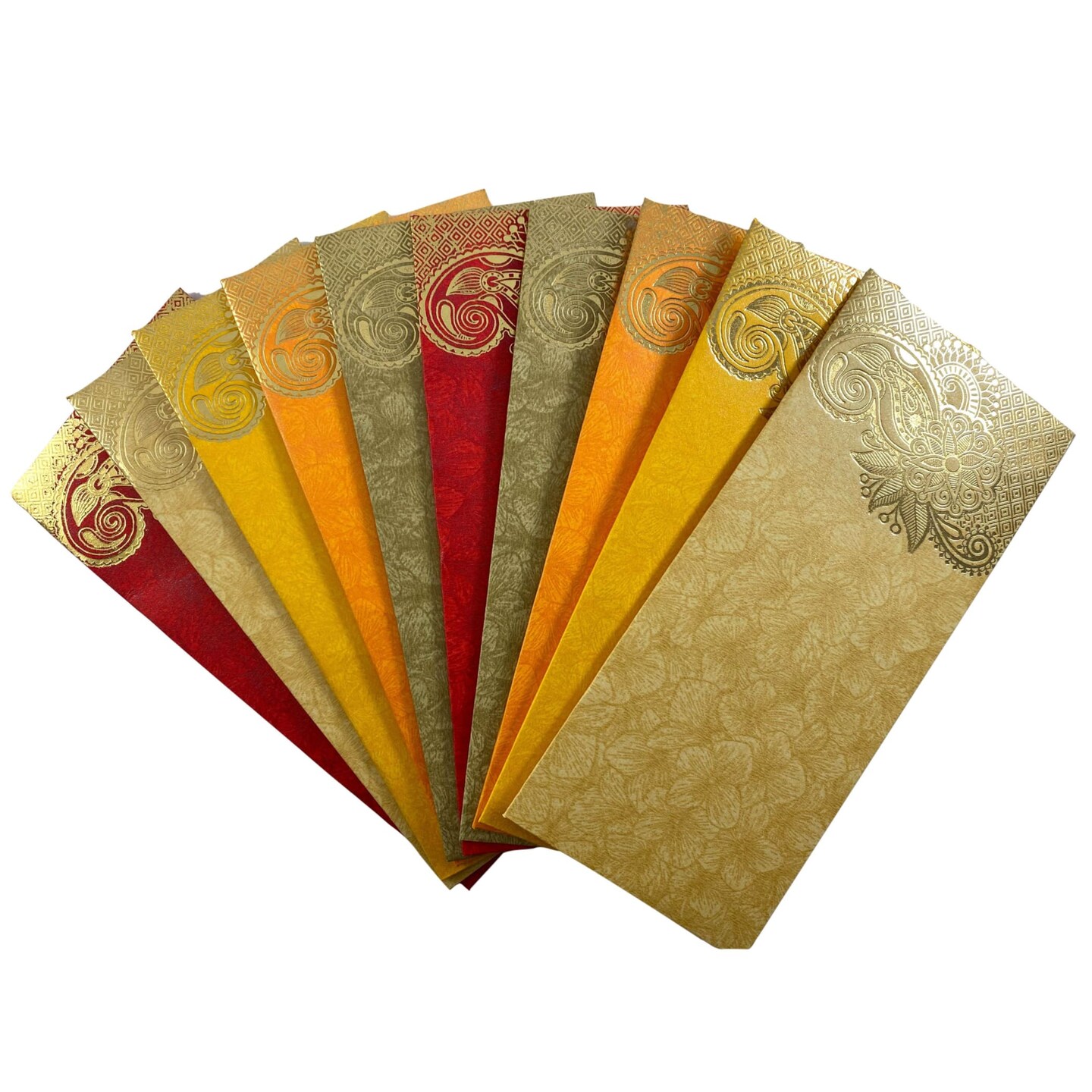 Pack of 10 Money Envelopes for Cash Assorted Color Decorative Money Holder Card Paisley Paper Shagun Lifafa Gift Cards Lucky Cash Currency Holder Tip Envelopes Wedding Diwali Gift