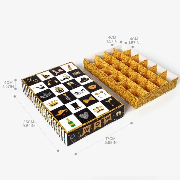 10 PCS Empty Christmas Advent Calendar Boxes – 24 Days DIY Countdown Fillable Paper Gift Boxes for Candy, Treats & Holiday Surprises
