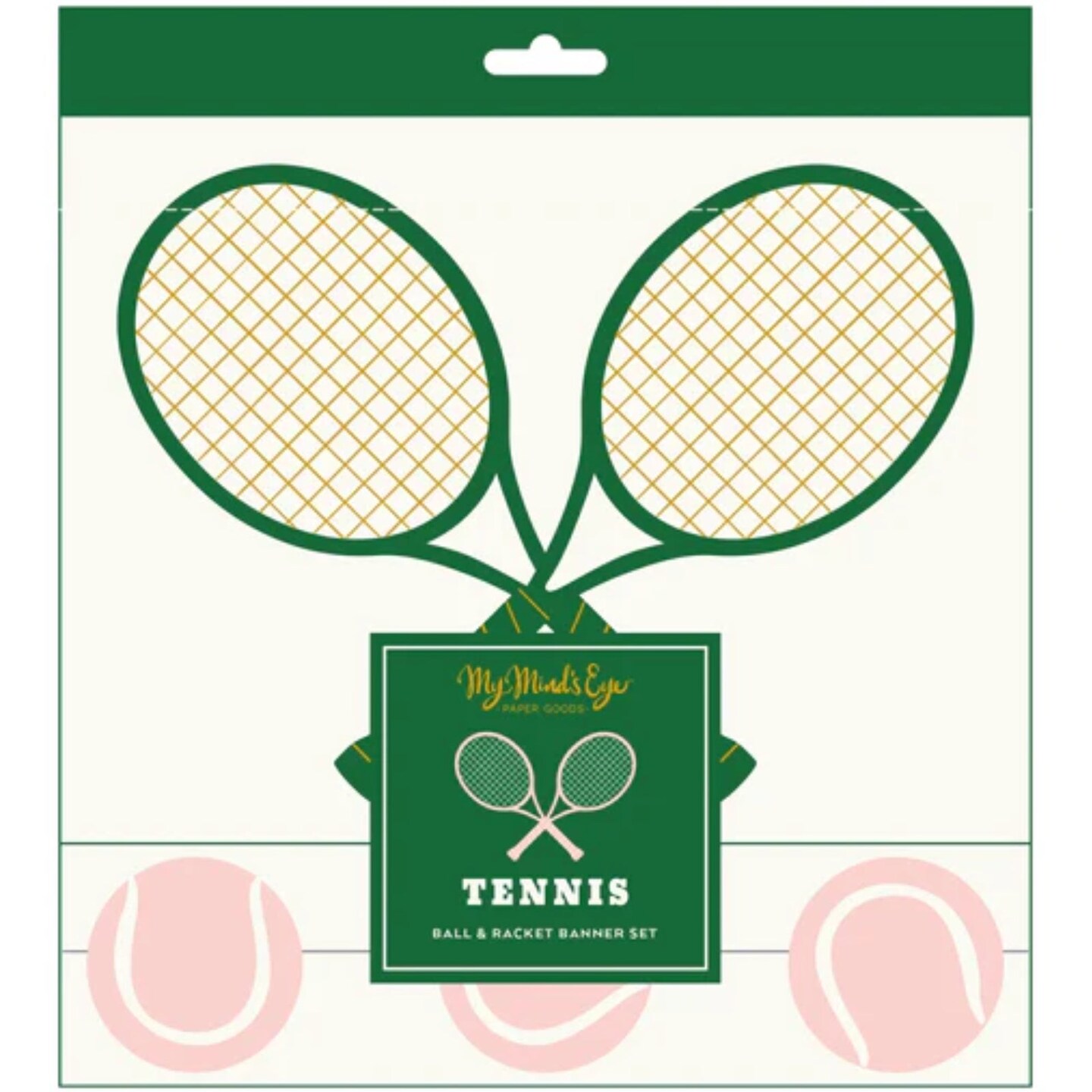 Tennis Racket & Ball Banner Set – 2-Piece Sports Party Decor for Birthdays, Tournaments & Club Events