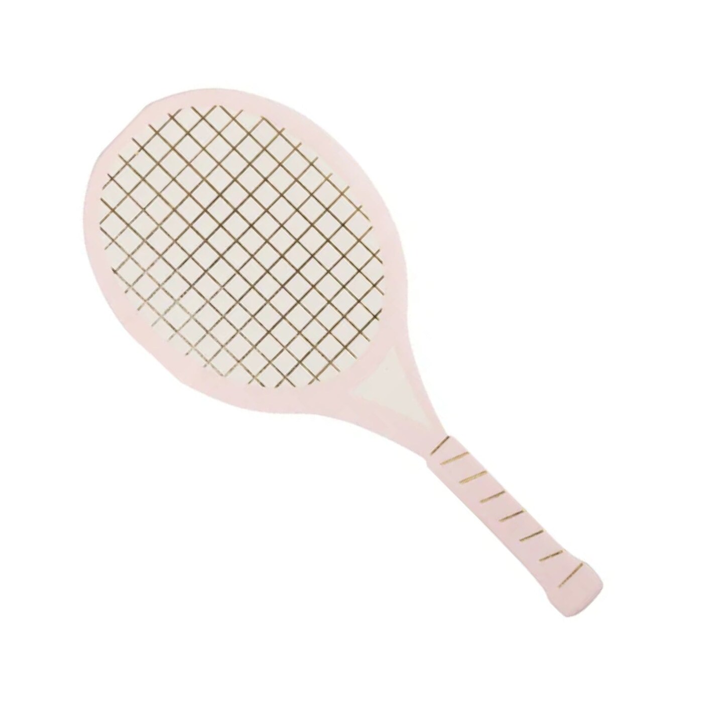 Tennis Racket Cocktail Napkins – Set of 18 | Gold Foil Tennis-Themed Paper Napkins for Parties & Events