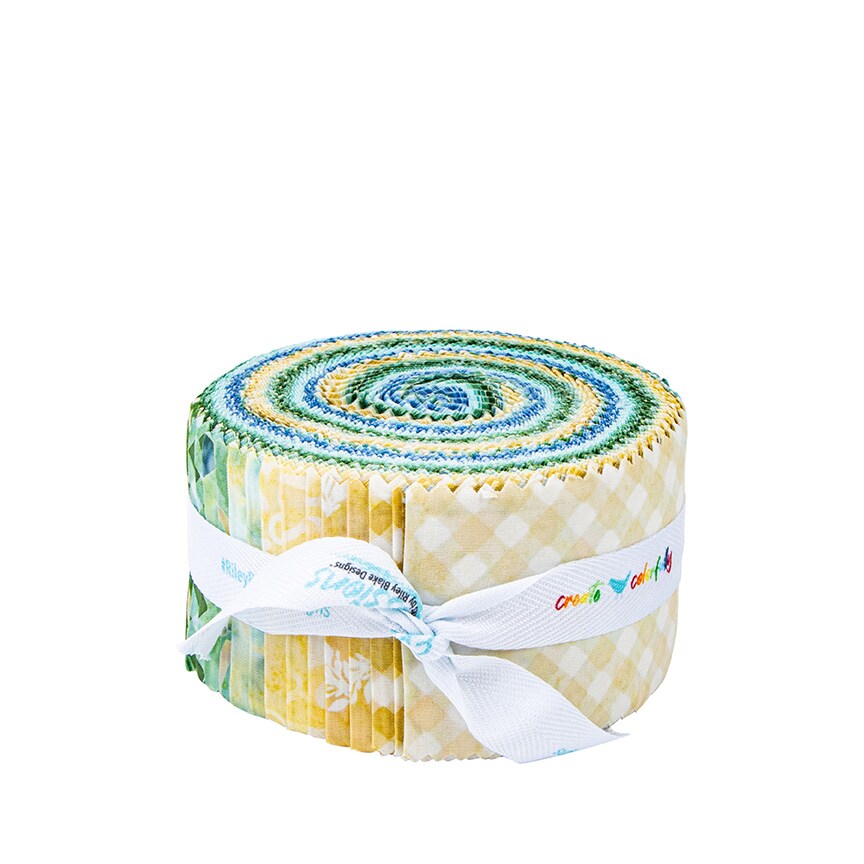 Expressions Batiks 2.5&#x22; Strip Roll (Jelly Roll / Rolie Polie) in Watercolor Daisies by Beverly McCullough for Riley Blake (RP-23246-40)