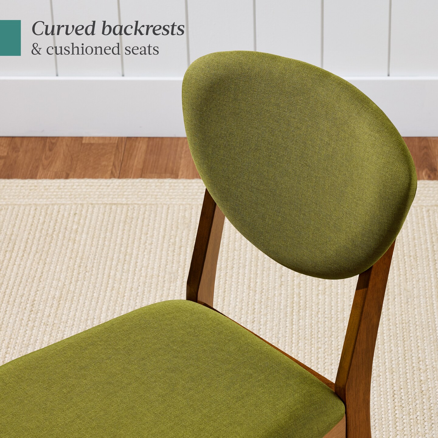 Best Choice Products 2-Piece Mid-Century Modern Wood & Upholstered Dining Chair Set