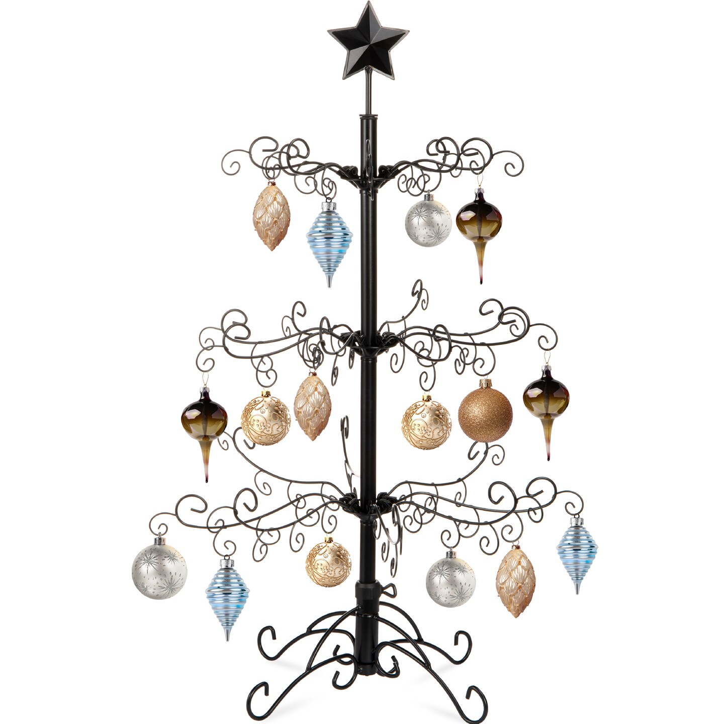 Best Choice Products 3ft Wrought Iron Ornament Display Christmas Tree w/ Easy Assembly, Stand