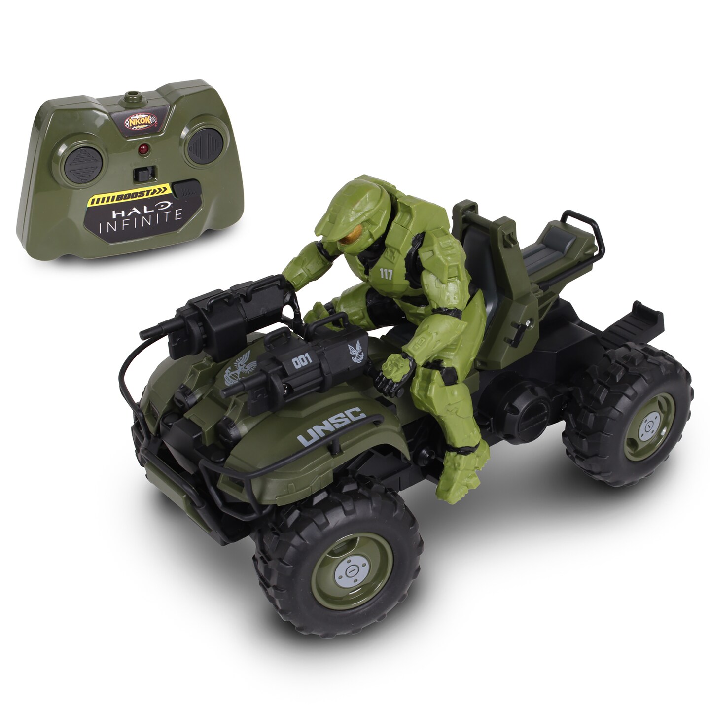 Halo Infinite: Gungoose & Master Chief 2.4 GHz Radio Control - W/ Turbo Boost, Gungoose Vehicle W/ Master Chief (762), NKOK, Working Lights, Battery Powered, Officially Licensed, Ages 6+