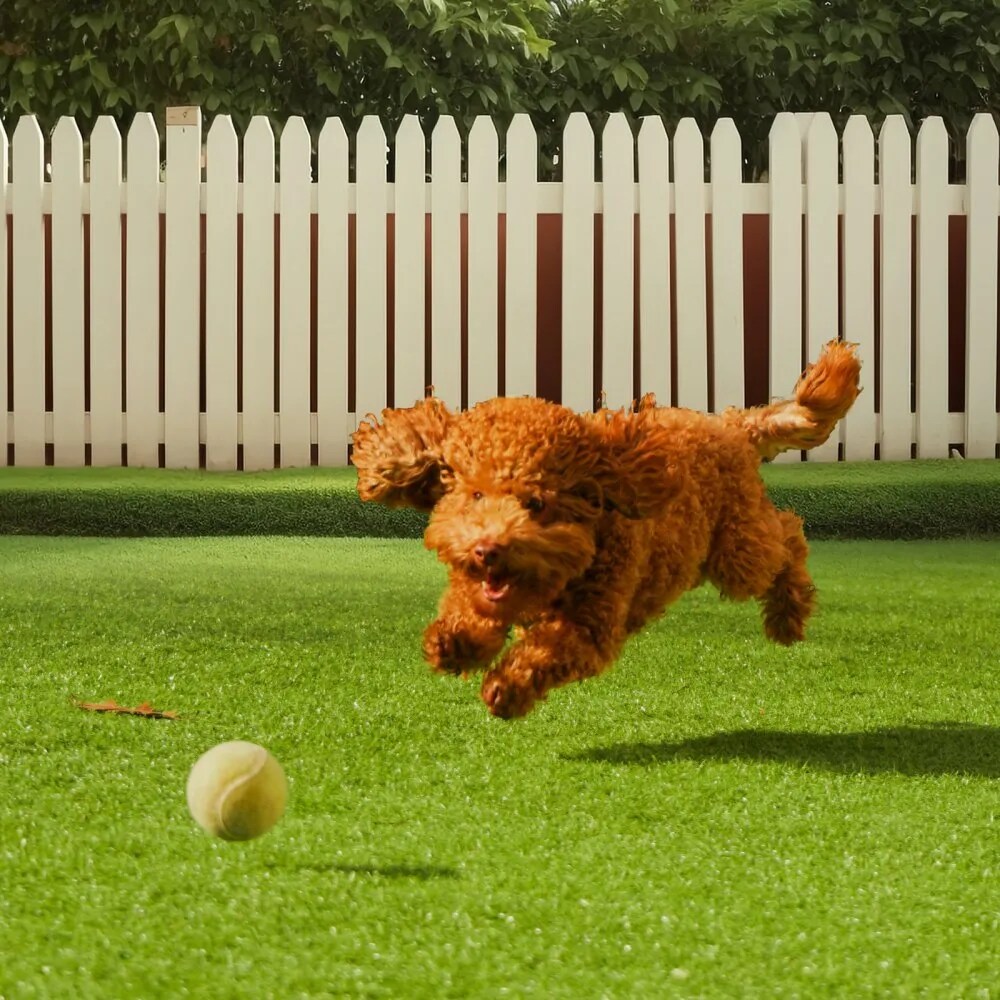 Artificial Grass Rug 4x6 ft Green Turf 1.38" Outdoor Patio Lawn Mat with Drainage Holes