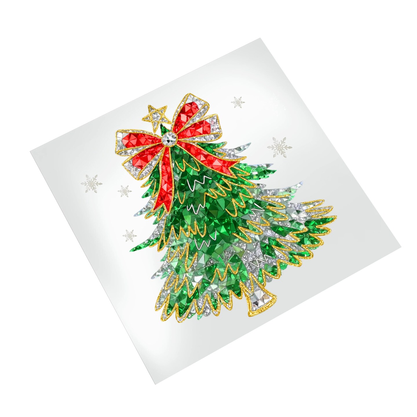 Christmas DTF Transfer - Rhinestone Crystal Tree Ready to Press