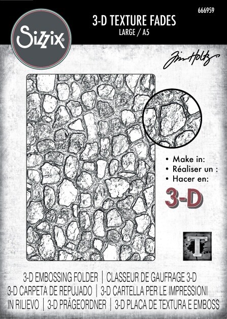 Sizzix 3D Texture Fades A5 Embossing Folder By Tim Holtz-Cobblestone ...