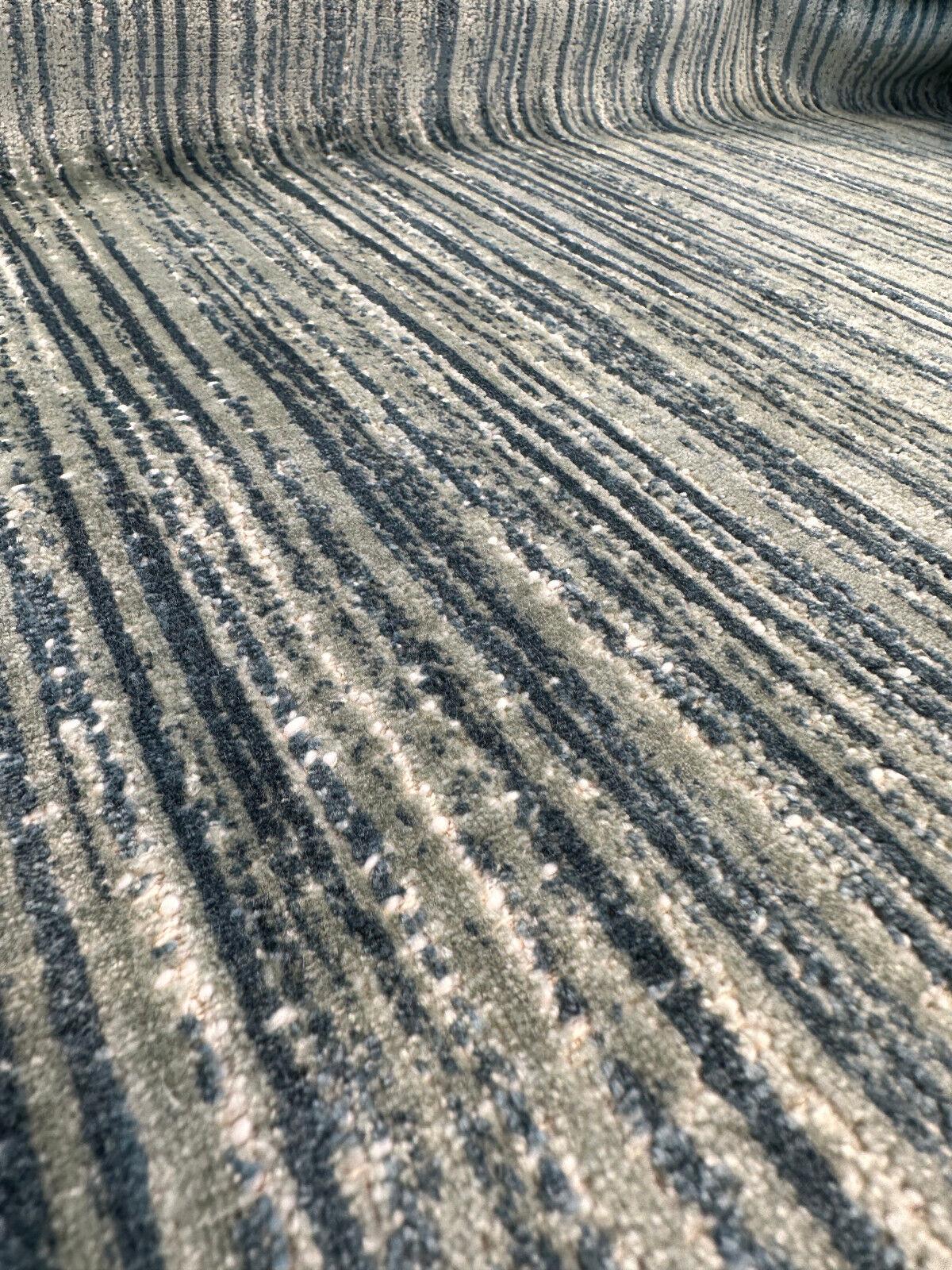 1 Yard Aqua Blue Velvety Strie Upholstery Fabric Soft Woven Material 54 Inch Wide