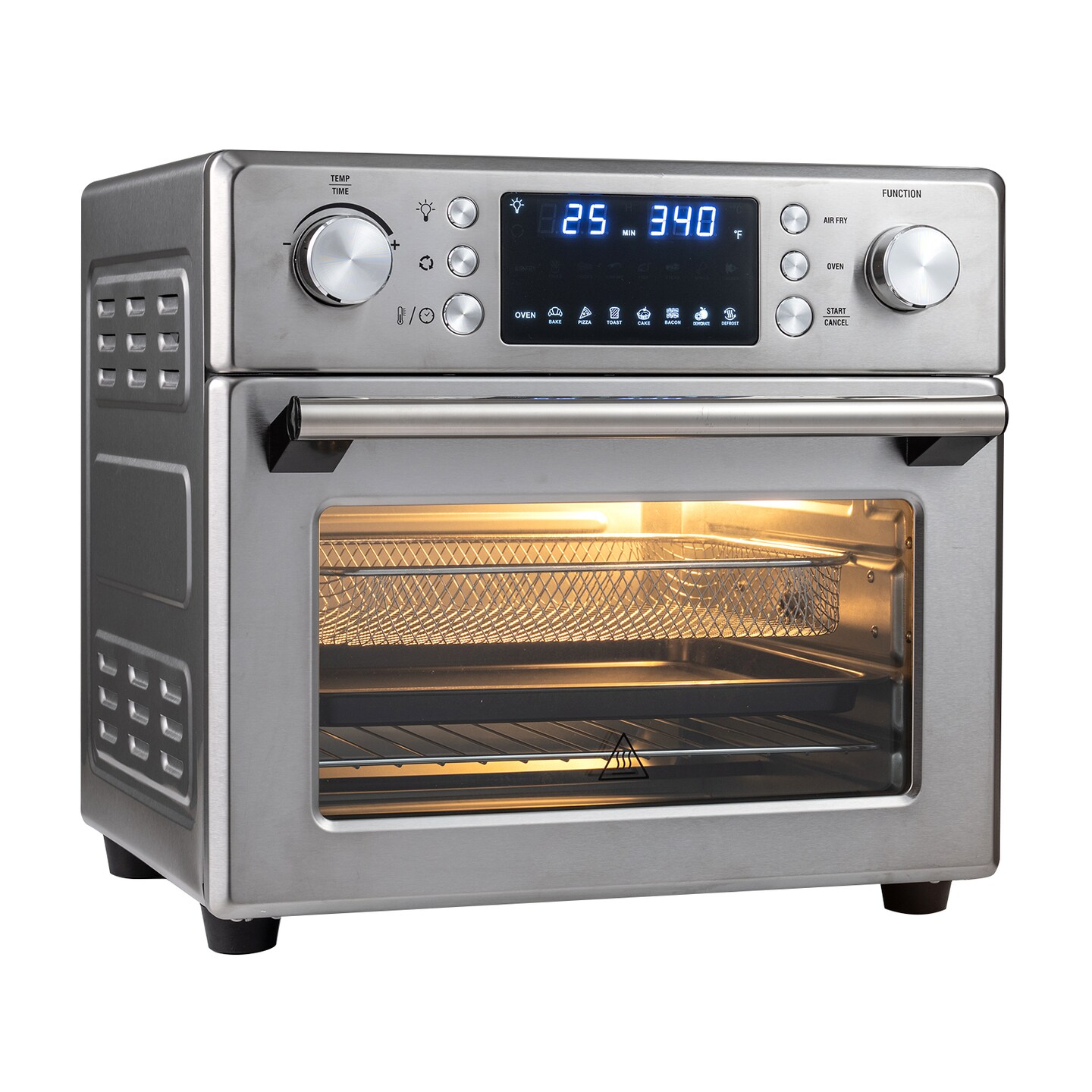 Stainless Steel Countertop Convection Oven with Bake and Broil Functions