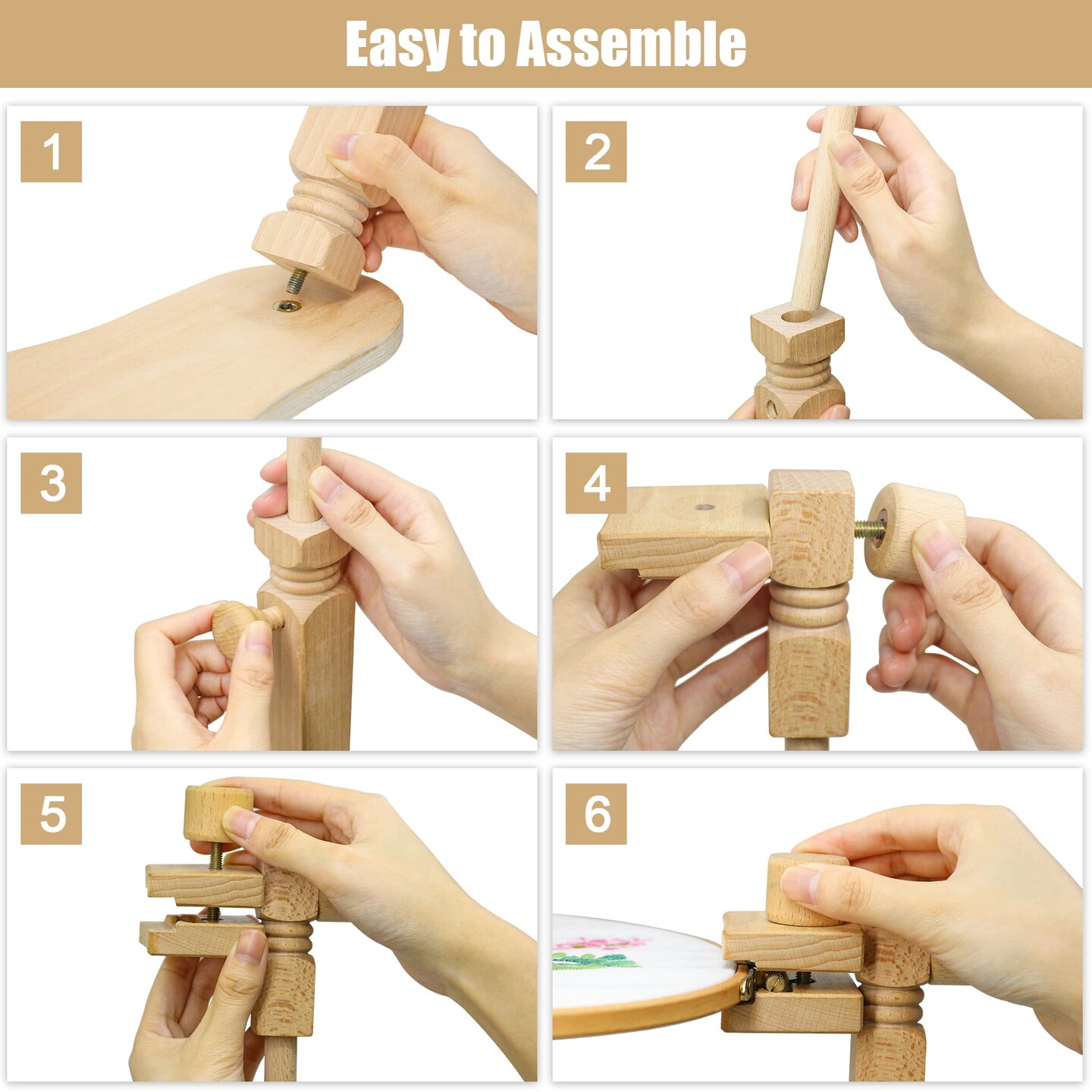 Guofa Embroidery Hoop Holder, Rotated Cross Stitch Stand, Lap Embroidery Stand for DIY Craft, Sewing Needlepoint Frame Holder