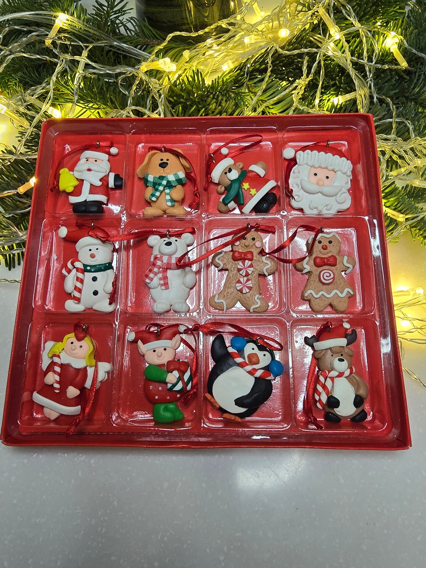 Set of 12 Small Christmas Gingerbread Ornaments. Wizardi Festive Decoration F07-N2-2-W2597