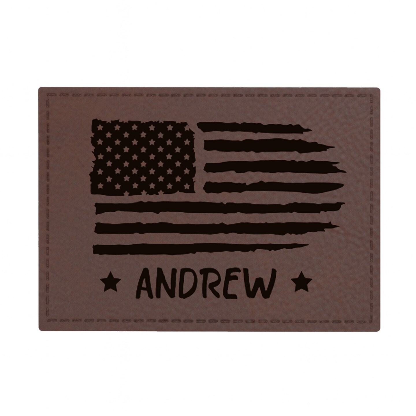 Engravable Leather Patch Blanks for Hats, Jackets & Bags – Laserable Faux Leather Patches with Adhesive & Stitch – Leatherette Apparel Patches (Rectangle, 5 Pack)