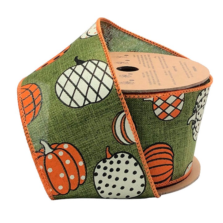 LaRibbons 2 1/2" Wired Ribbon | "Multi Pumpkin" | 10 Yard Roll