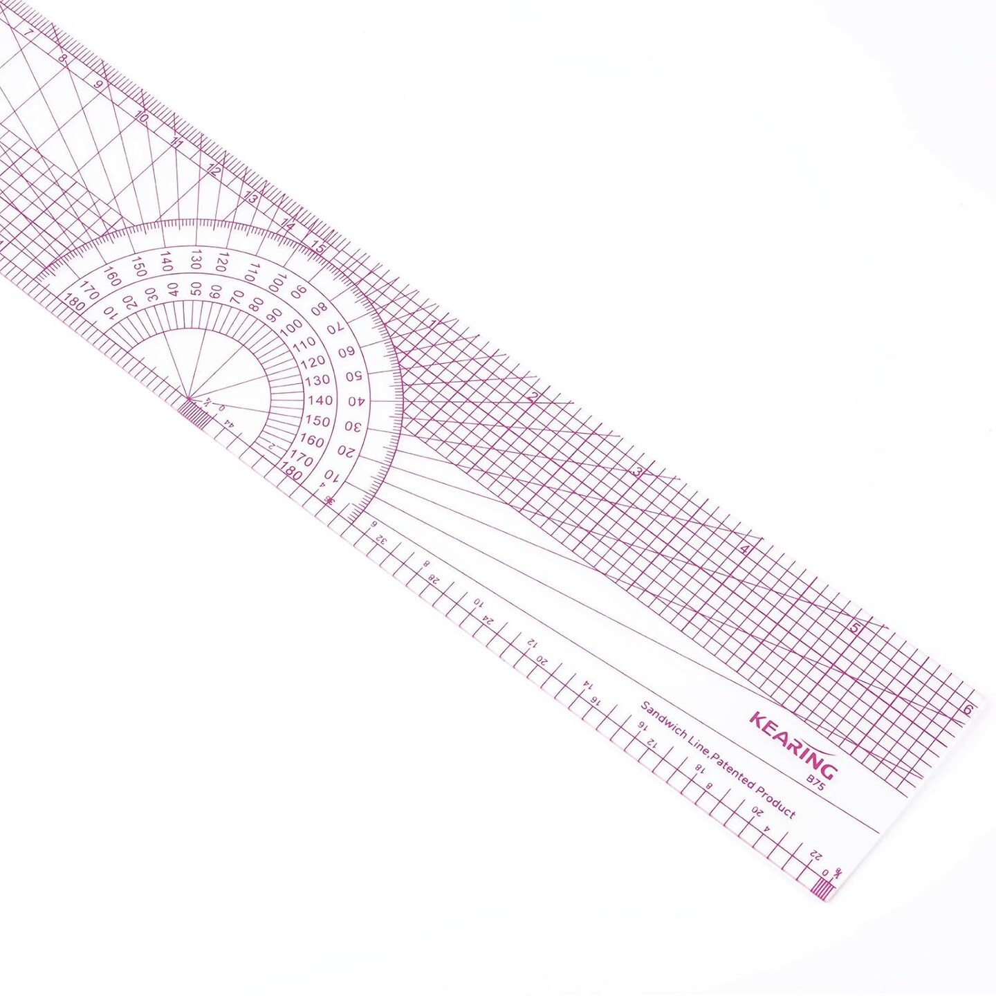 Kearing Clear Sewing Graph Ruler: Dual Scale Quilting Pattern Tool