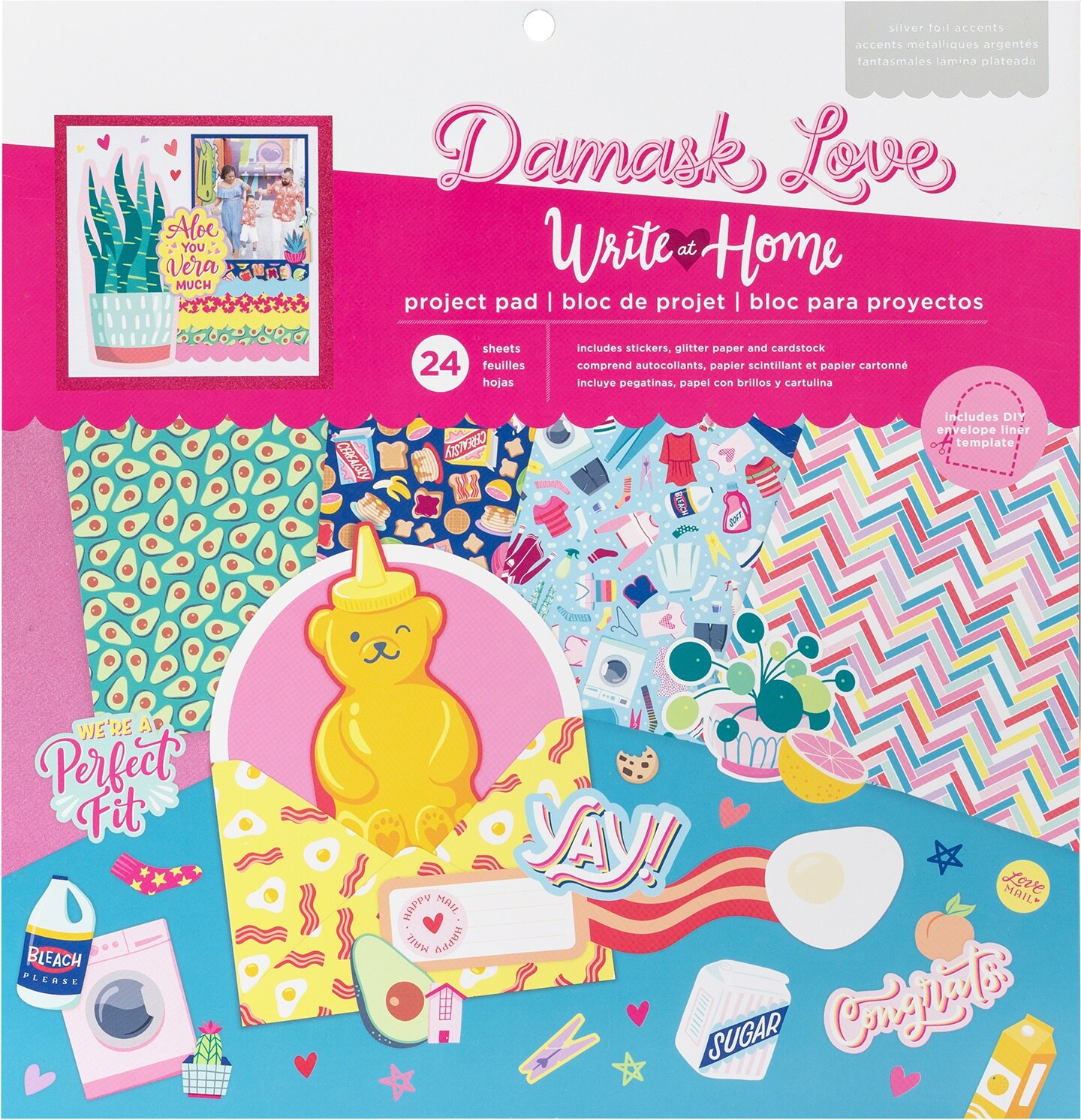 Damask Love Write At Home Project Pad 12&#x22;X12&#x22; 24/Pkg