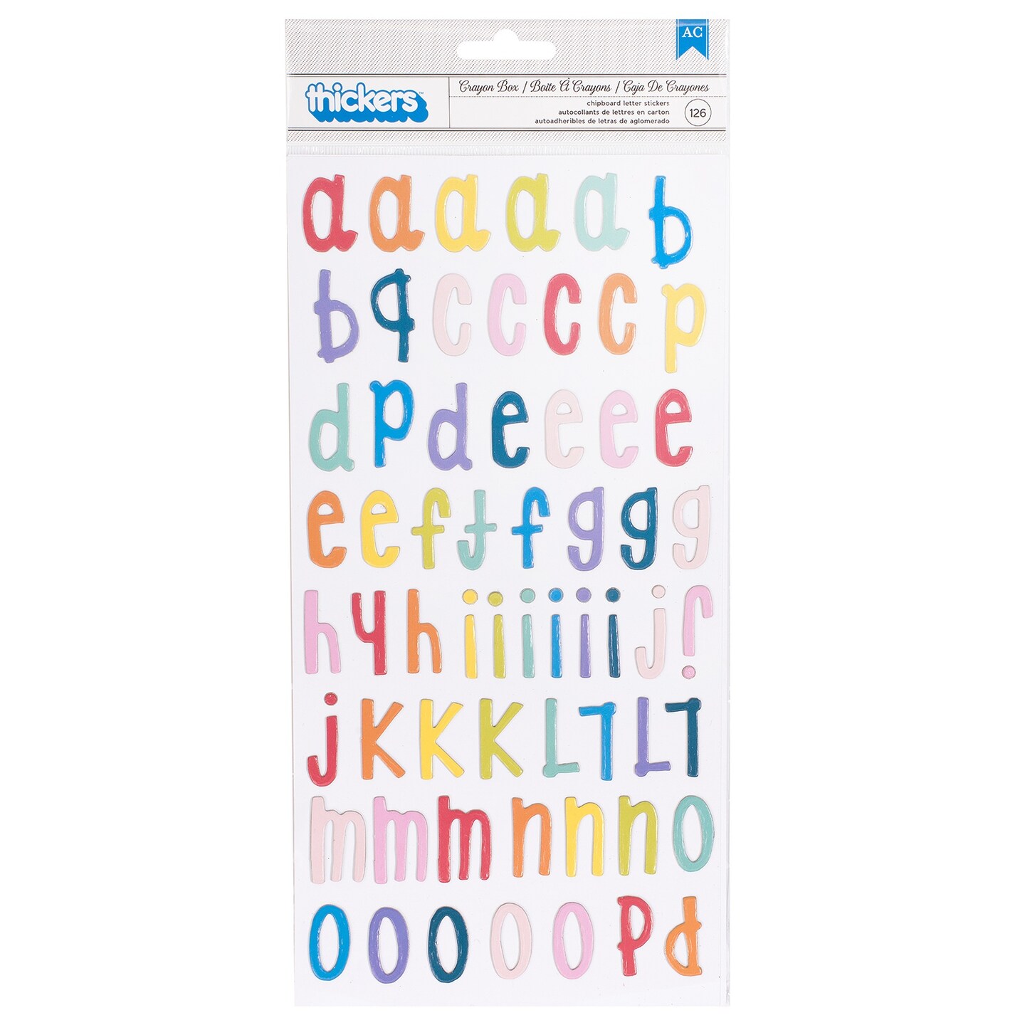 Shimelle Box Of Crayons Thickers Stickers 5.5"X11" 135/Pkg-Alphabet/Multi Chipboard