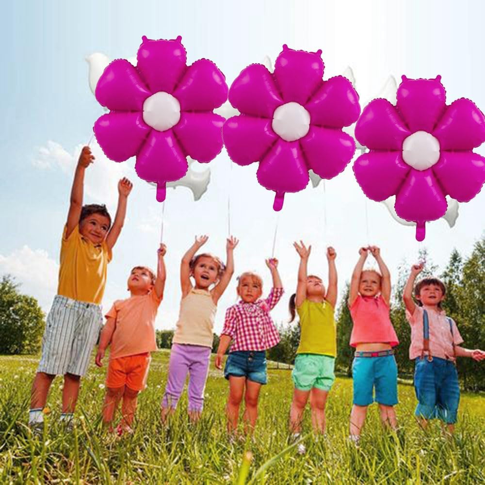 Rose Red Daisy Balloons Foil Flower Balloons Wedding Foil Balloon