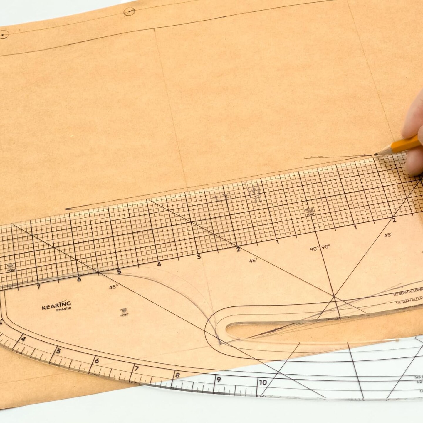 Kearing&#xAE; Pattern Master Ruler 16&#x22; or 24&#x22;, Sewing Curve Ruler, Multi-Purpose Designer Ruler, Side Curve, Armhole &#x26; Neckhole, Sleeve Curve, Upper &#x26; Under Arm Ruler for Sewing, Design, Quilting, Dressmaking