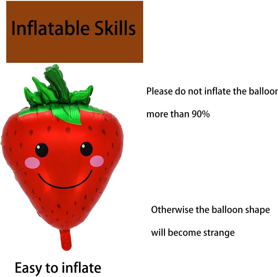 Strawberry Birthday Party Decorations Kit - Smile Shaped Balloon Arch