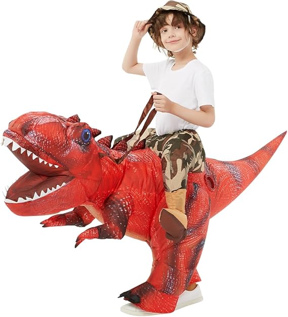 GOOSH Inflatable Dinosaur Halloween Costume Riding T Rex for Kids and Adults