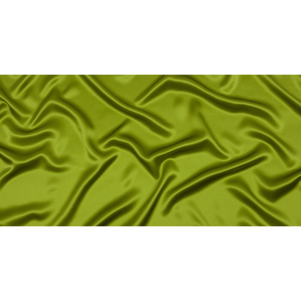 1 Yard Peridot Green Stretch Silk Charmeuse Fabric Solid Luxury Designer Material 40 inch Width