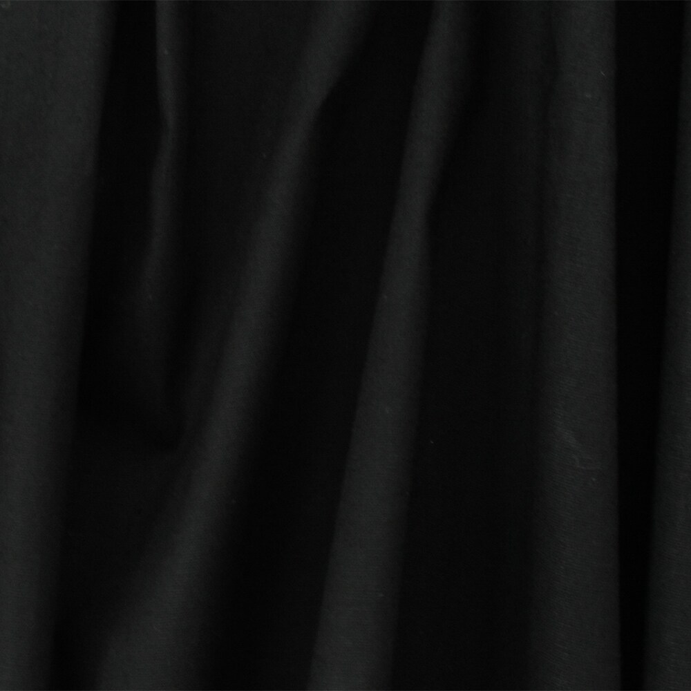 Dark Black Solid Cotton Stretch Spandex Poplin Woven Fabric By the Yard