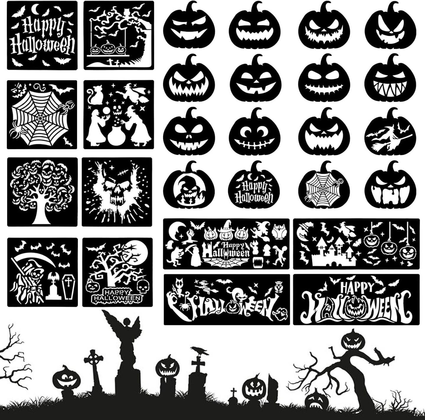 Reusable Pumpkin Carving Templates(Painting)