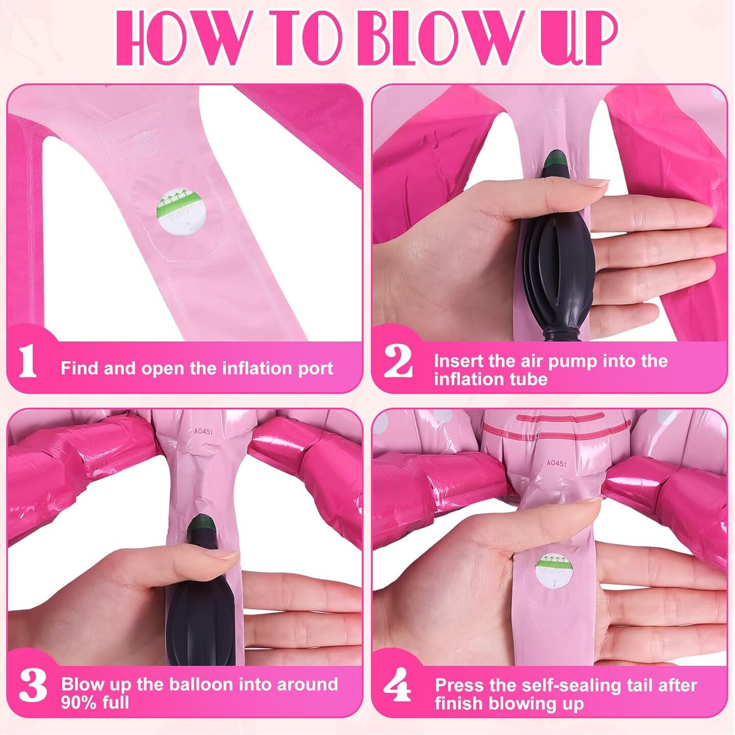 12 Pcs Pink Bow Balloons for Girls