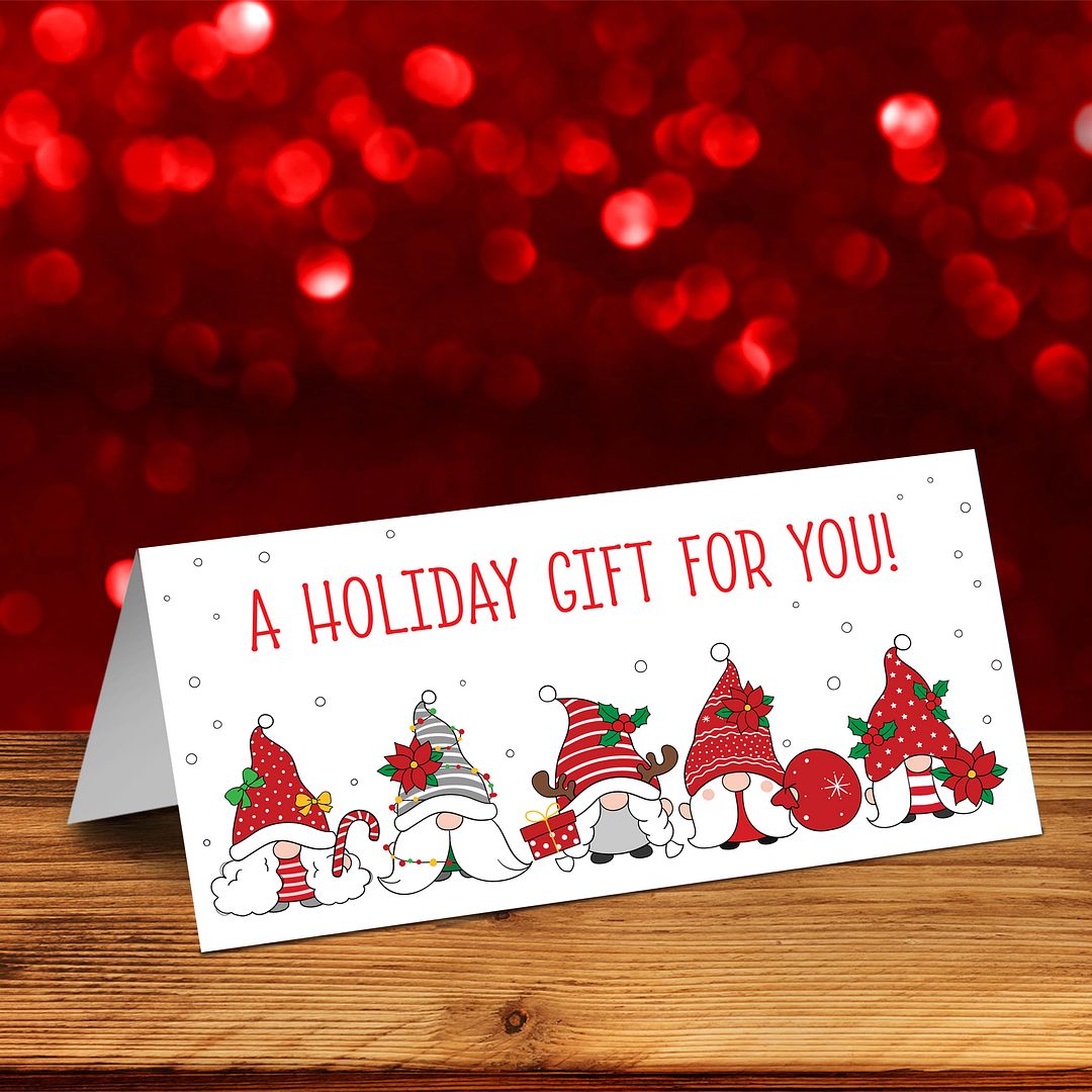 Great Papers! Gnome Holiday Gift /Money Card Holders with Envelopes, 6.5" x 11", 12 Count